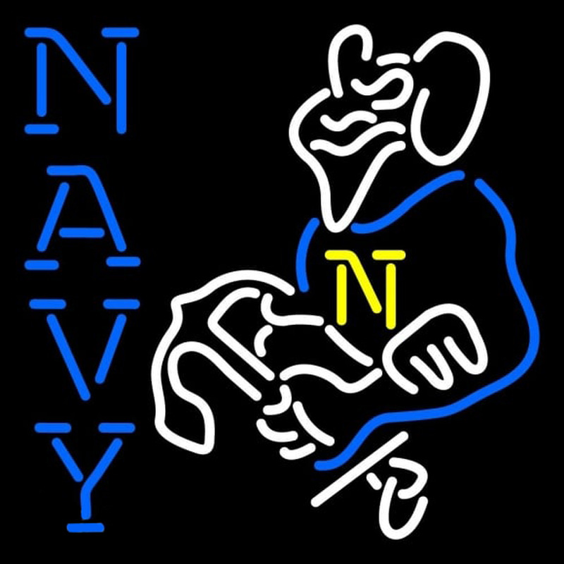 Custom Navy Midshipmen Primary 1984 1997 Logo NCAA Neon Sign Neon Sign USA