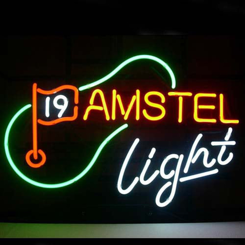 Custom New Amstel Beer 19Th Hole Golf Lager Neon Sign USA
