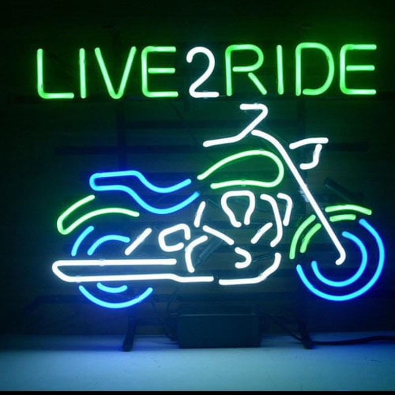 Custom New Harley Motorcycle Love 2 Ride Ride Em Hard Neon Sign USA