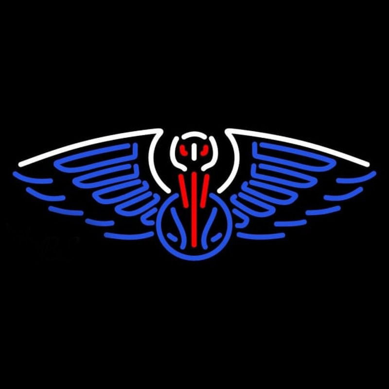 Custom New Orleans Pelicans Alternate 2013 14 Pres Logo NBA Neon Sign Neon Sign USA