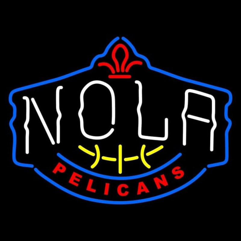 Custom New Orleans Pelicans Alternate 2013 14 Pres Logo NBA Neon Sign Neon Sign USA