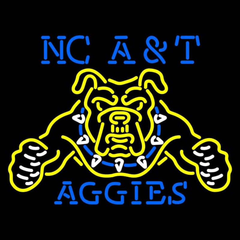Custom North Carolina A And T Aggies Primary Pres Logo NCAA Neon Sign Neon Sign USA