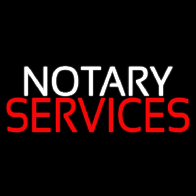 Custom Notary Services Open Neon Sign USA