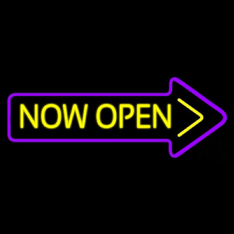 Custom Now Open With Arrow Neon Sign USA