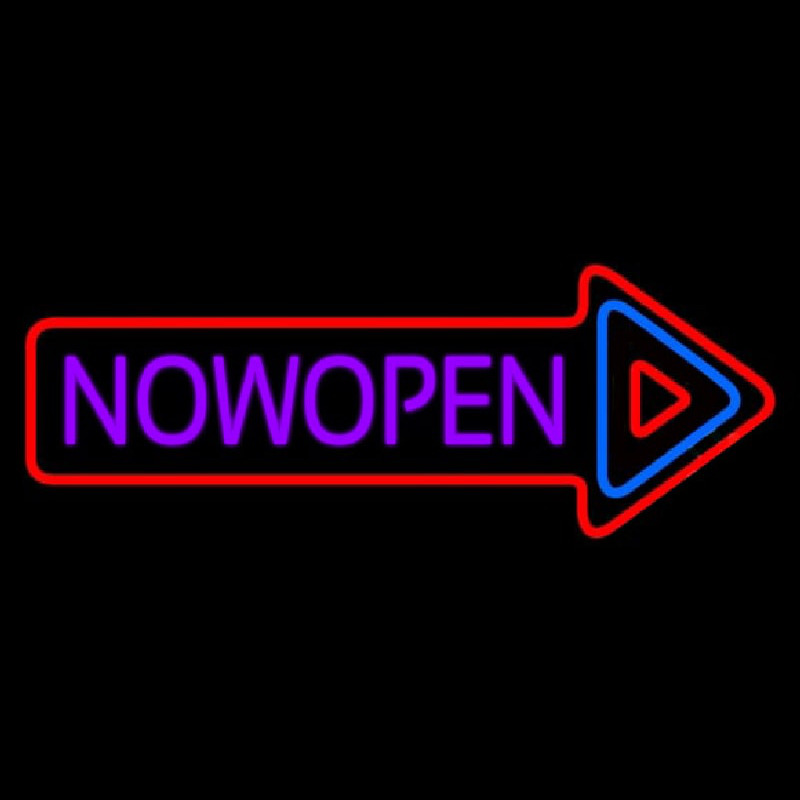 Custom Now Open With Multicolor Arrow Neon Sign USA