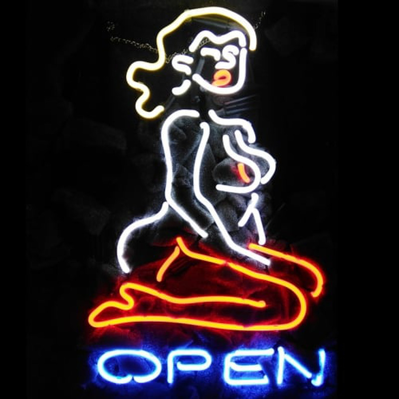 Custom OPEN LIVE NUDES Sexy Girl Neon Sign USA