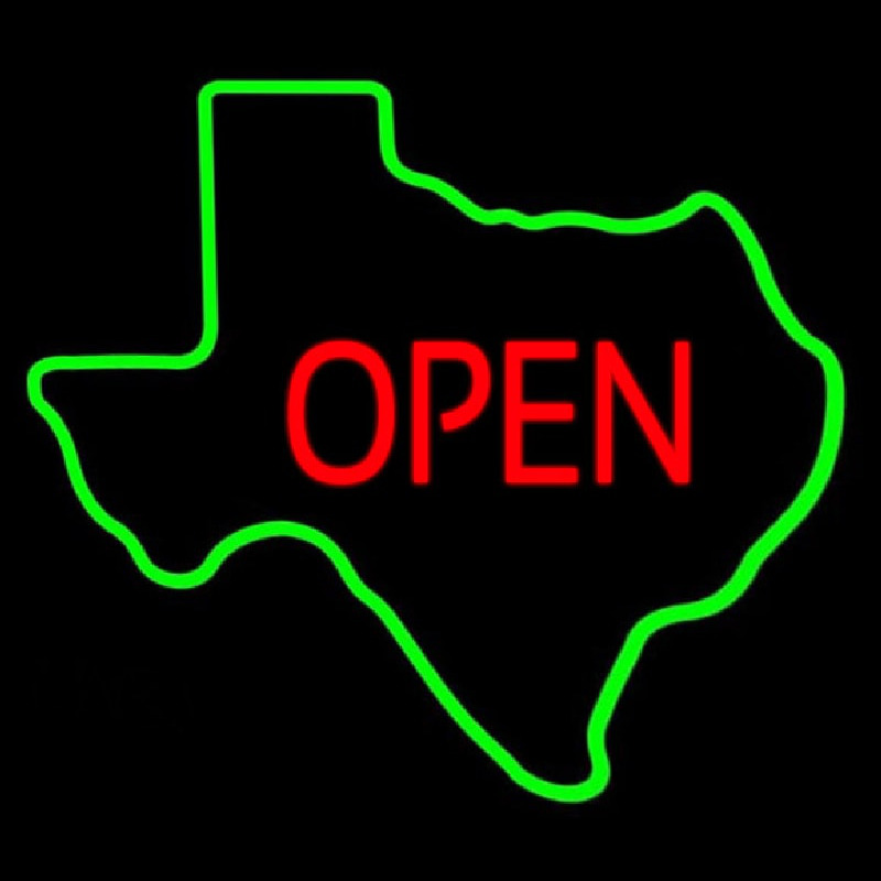 Custom OPEN Texas State Neon Sign USA