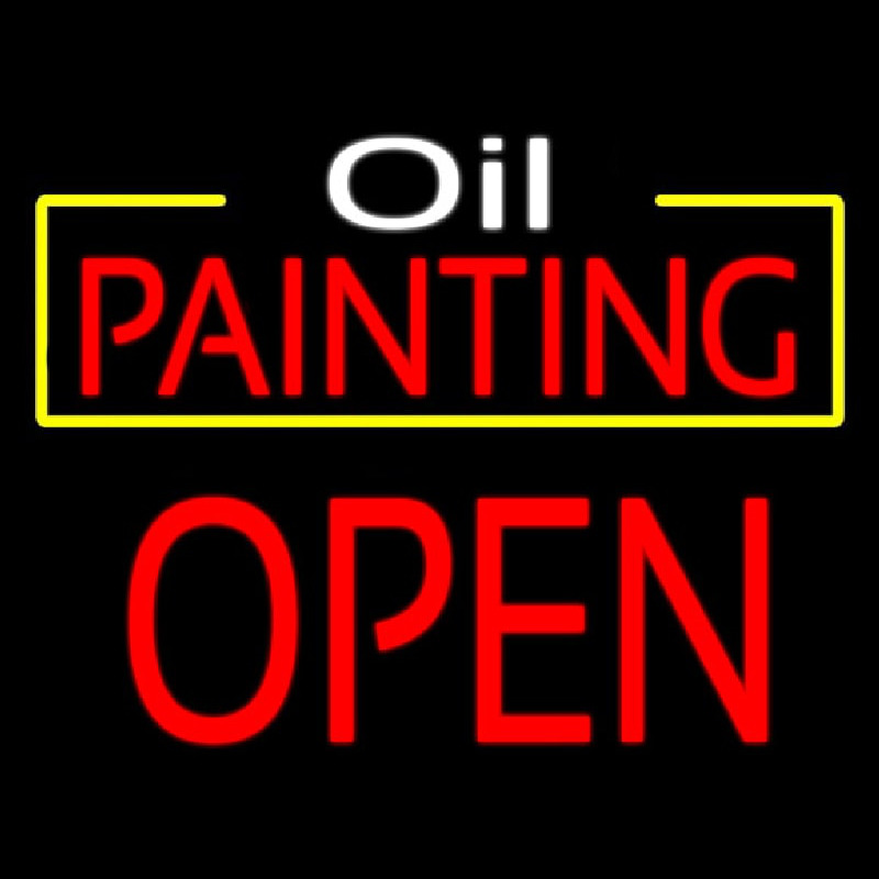 Custom Oil Painting Block Open Neon Sign USA
