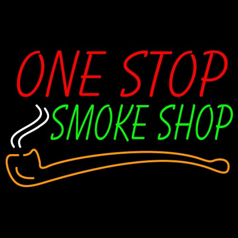 Custom One Stop Smoke Shop Neon Sign USA