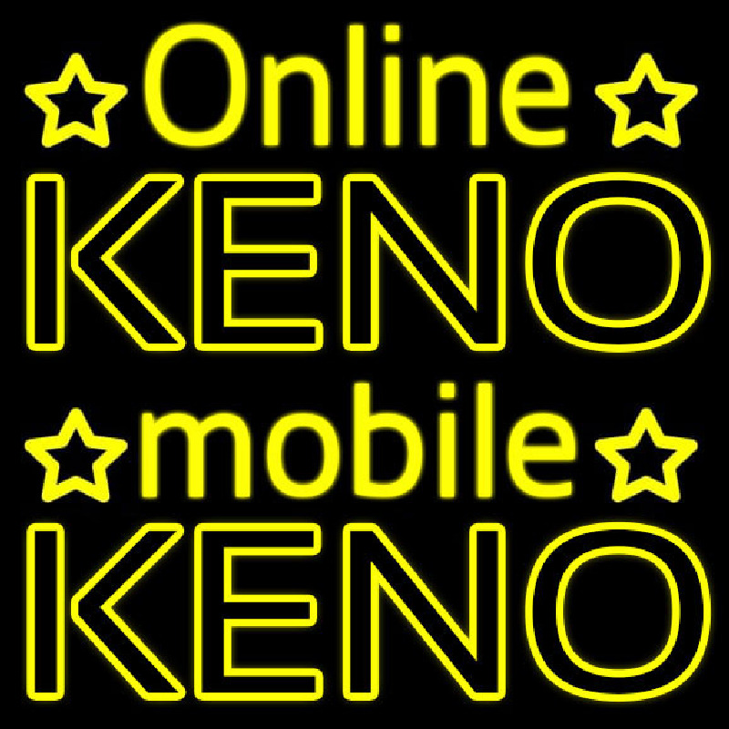 Custom Online Keno Mobile Keno Neon Sign USA