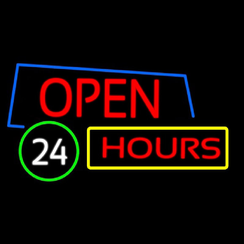 Custom Open 24 Hours Neon Sign USA
