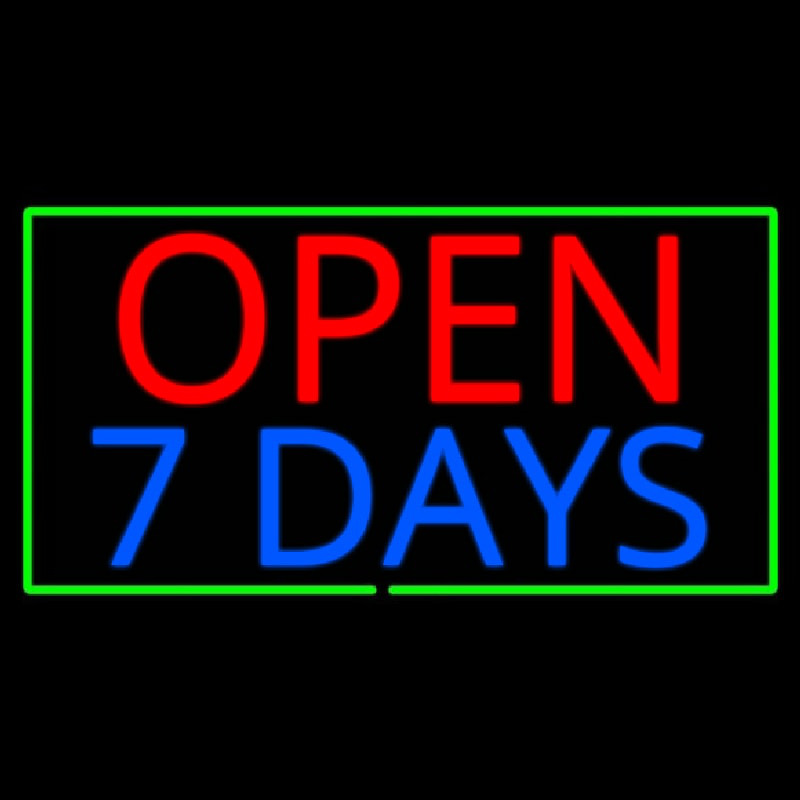 Custom Open 7 Days Neon Sign USA