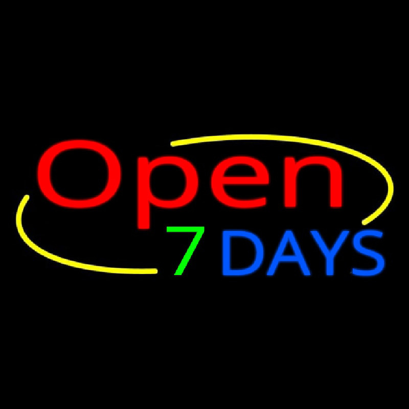 Custom Open 7 Days Neon Sign USA