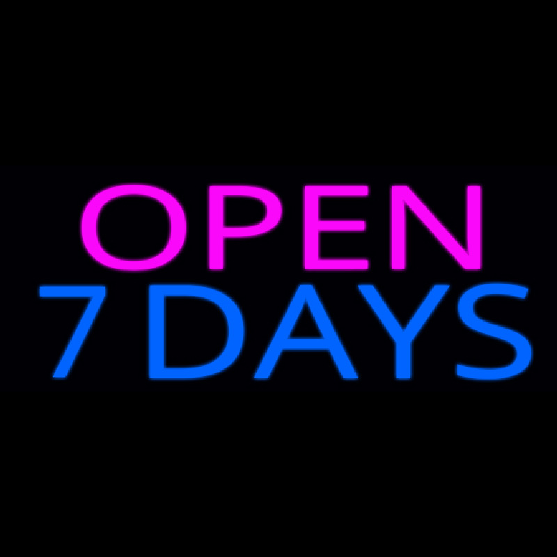 Custom Open 7 Days Neon Sign USA