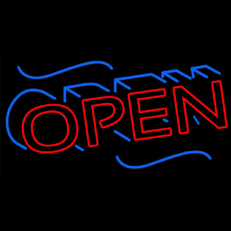 Custom Open Block Neon Sign USA