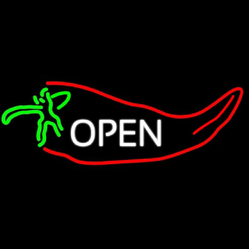 Custom Open Chili Neon Sign USA