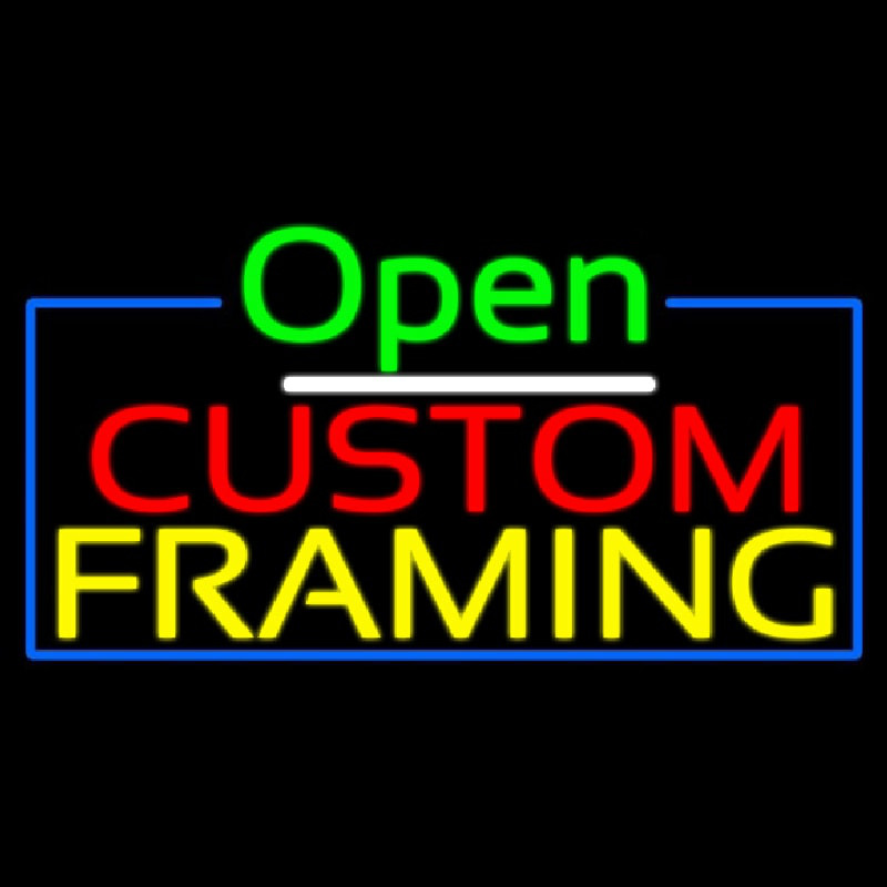 Custom Open Custom Framing Neon Sign USA