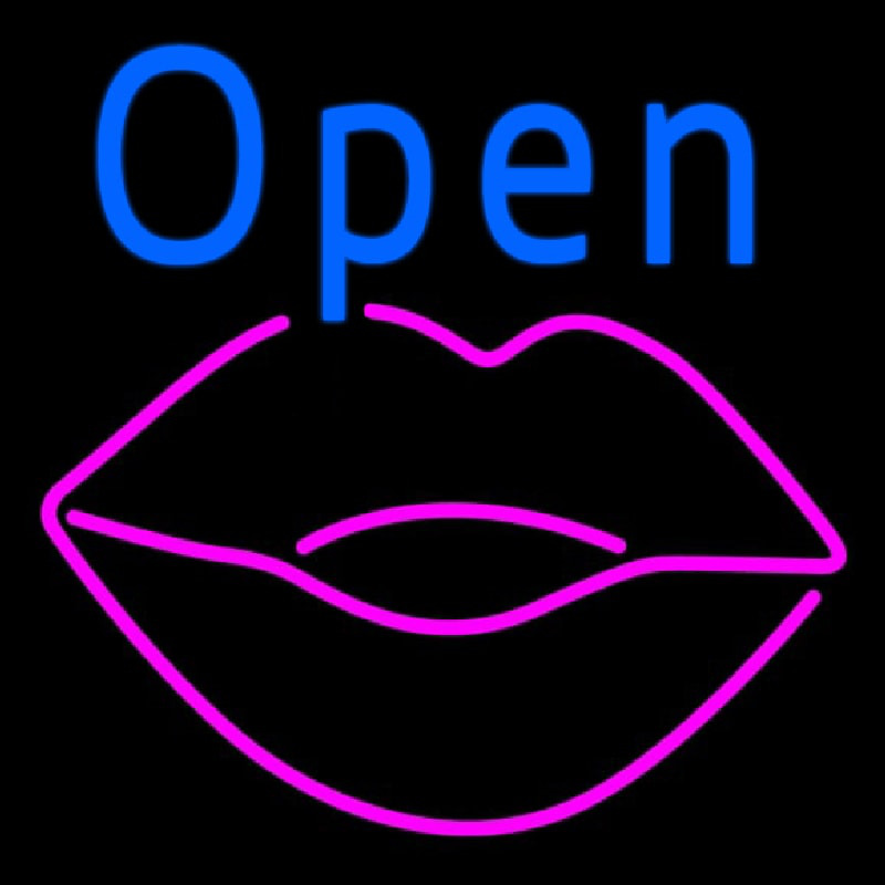 Custom Open Lip Neon Sign USA