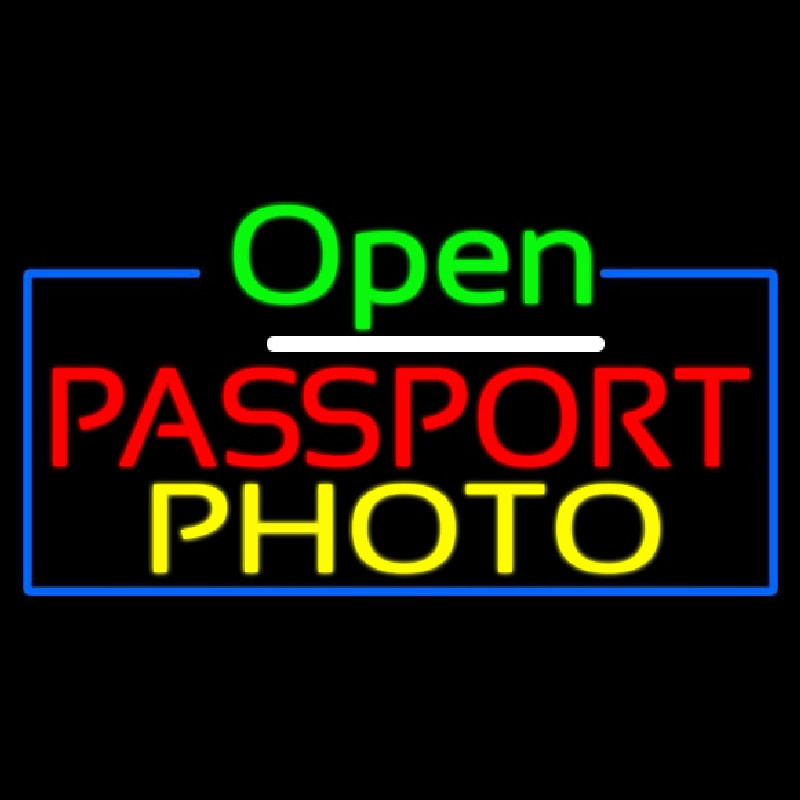 Custom Open Passport Photo Neon Sign USA