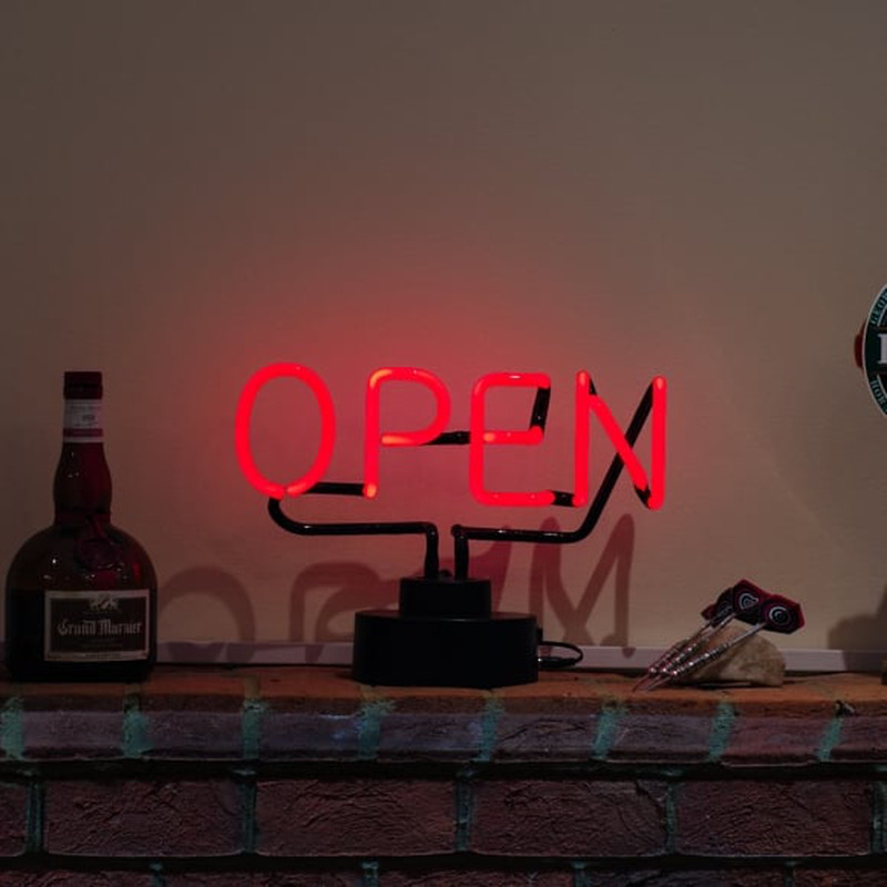 Custom Open Red Desktop Neon Sign