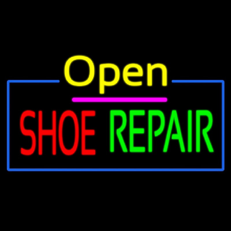 Custom Open Shoe Repair Neon Sign