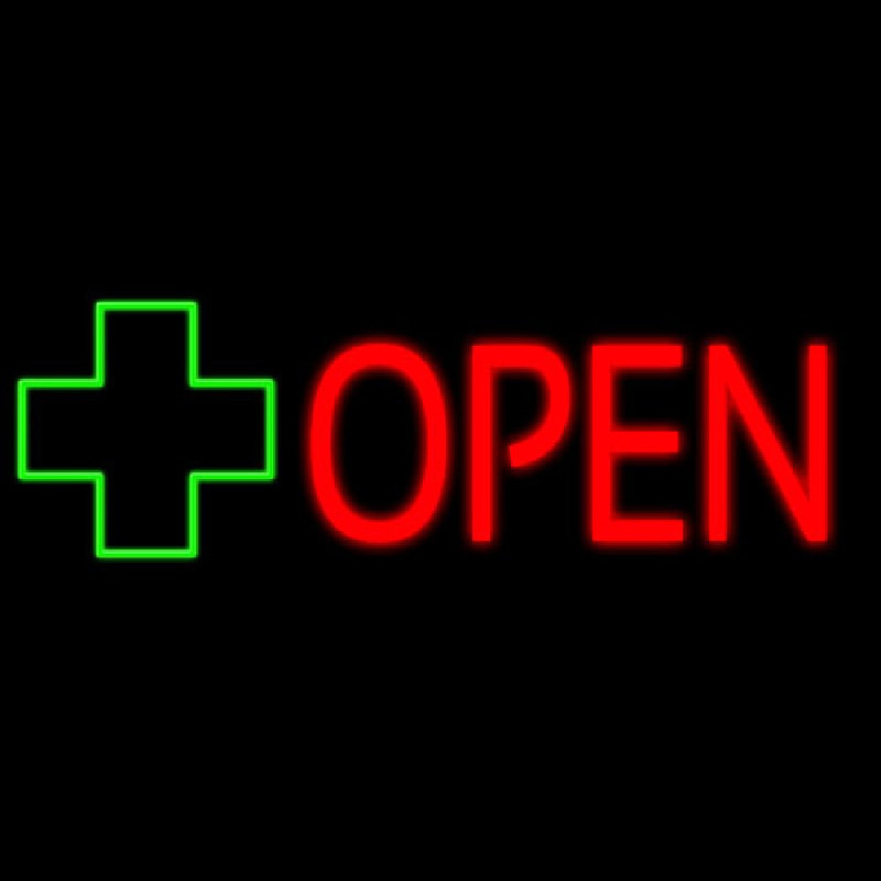 Custom Open With Cross Logo Neon Sign USA