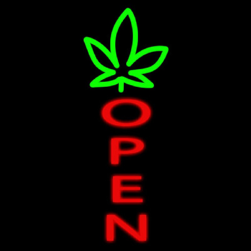 Custom Open With Leaf Logo Neon Sign USA