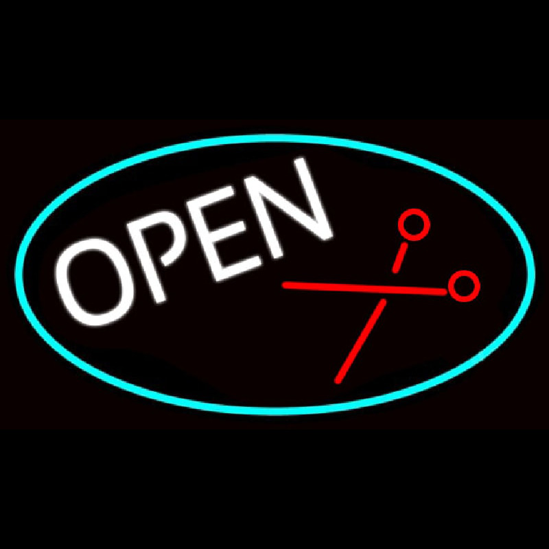 Custom Open With Scissor Logo Neon Sign USA
