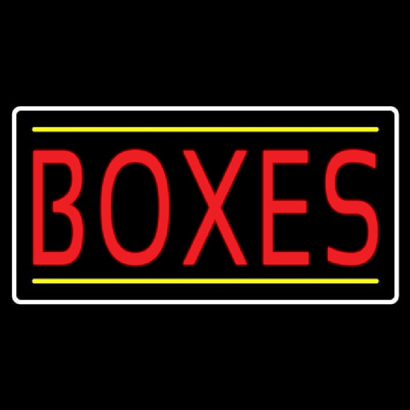 Custom Orange Boxes Yellow Double Line Neon Sign USA