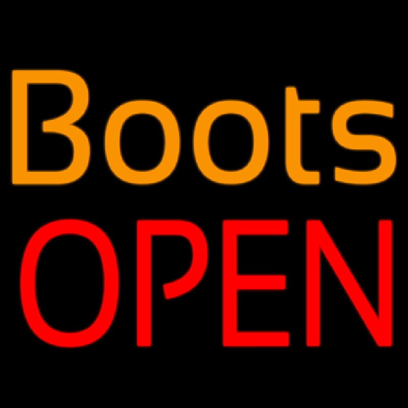 Custom Orange Boots Open Neon Sign USA