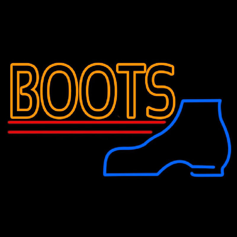 Custom Orange Double Stroke Boots Neon Sign USA