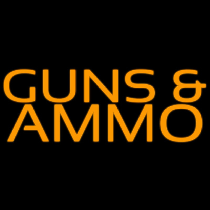 Custom Orange Guns And Ammo Neon Sign USA