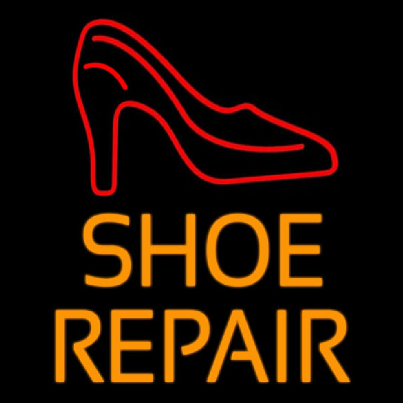 Custom Orange Shoe Repair With Sandal Neon Sign USA