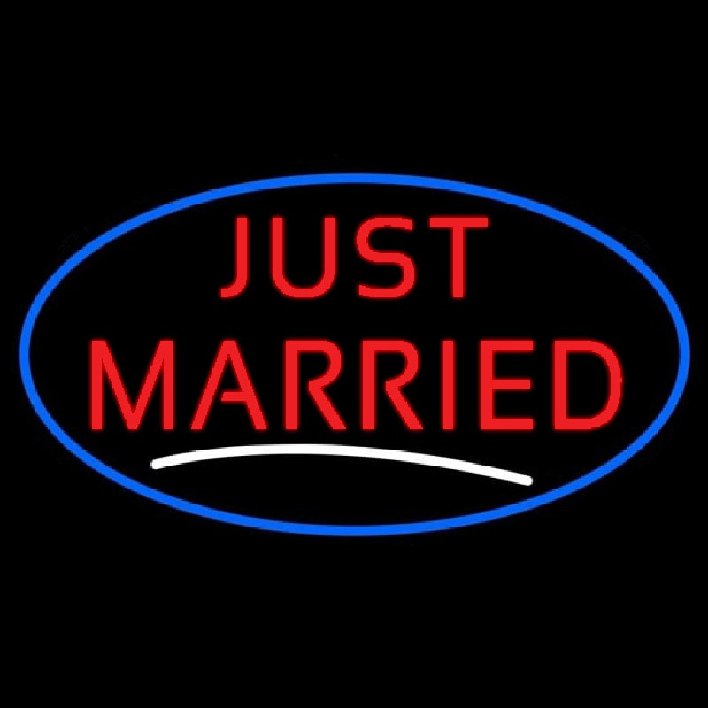Custom Oval Just Married Neon Sign USA