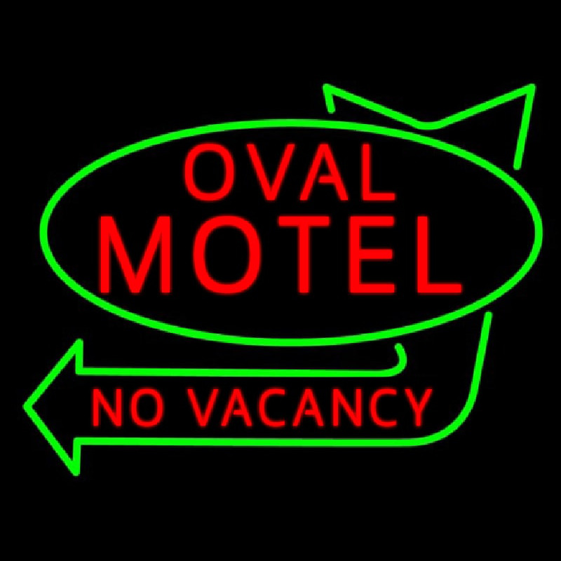 Custom Oval Motel No Vacancy Neon Sign USA