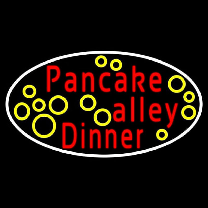 Custom Oval Pancake Alley Dinner Neon Sign USA