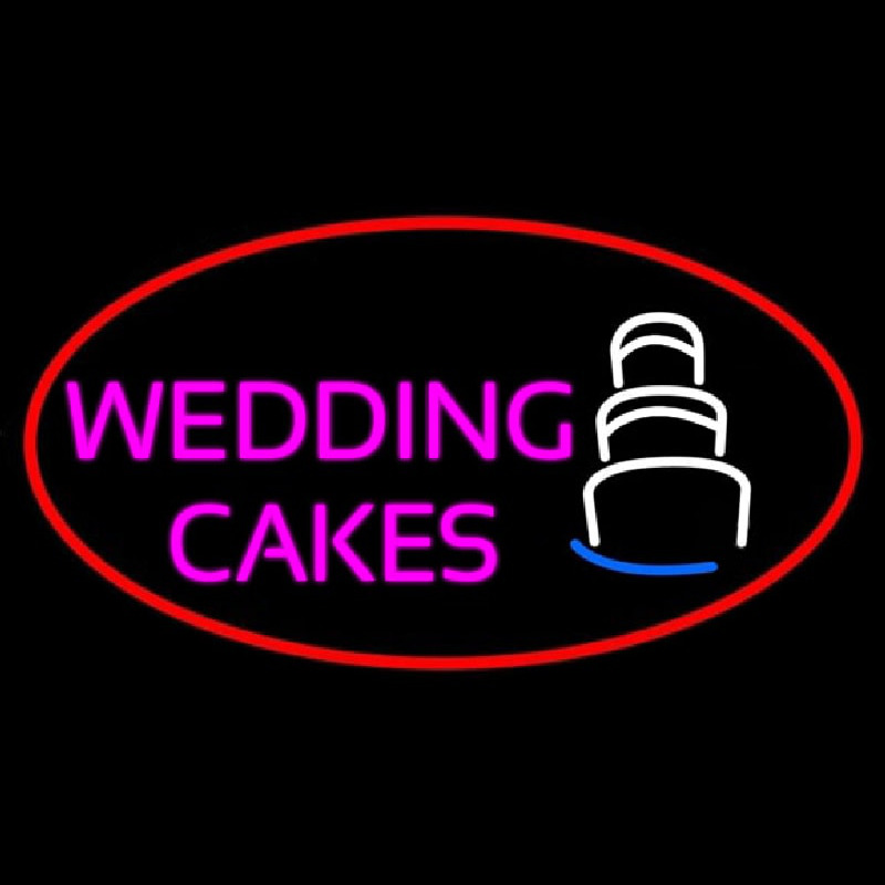 Custom Oval Pink Wedding Cakes Neon Sign USA
