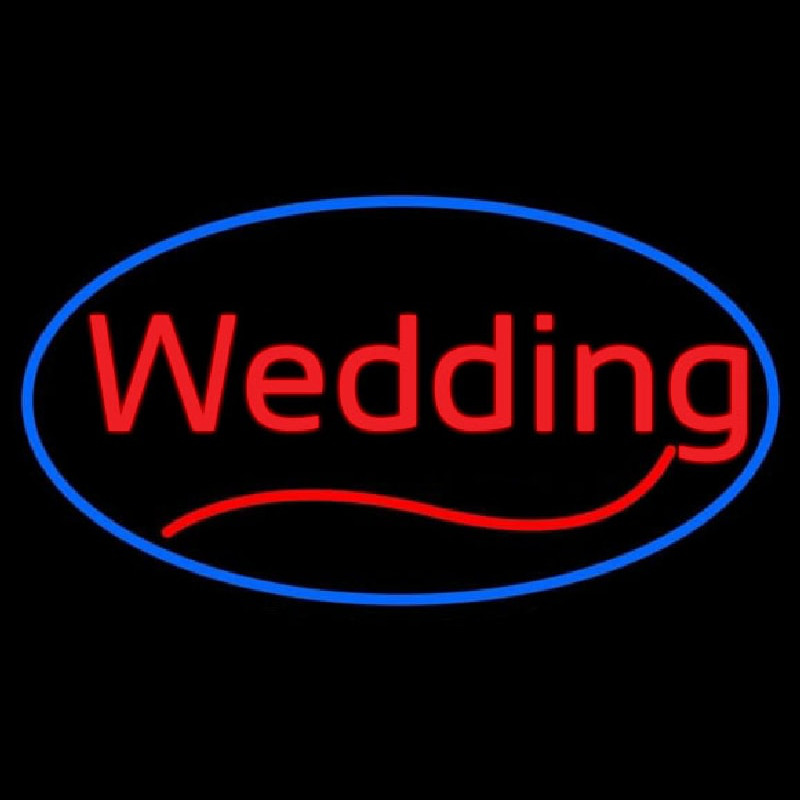Custom Oval Wedding Cursive Neon Sign USA