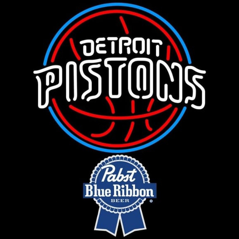 Custom Pabst Blue Ribbon Detroit Pistons NBA Beer Sign Neon Sign USA