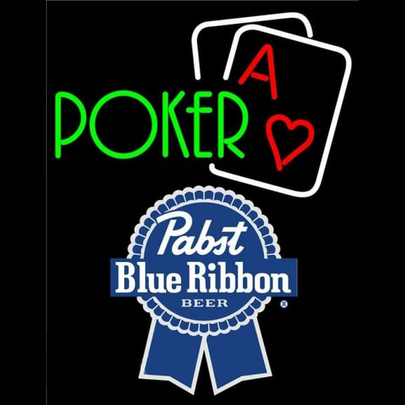 Custom Pabst Blue Ribbon Green Poker Beer Sign Neon Sign USA
