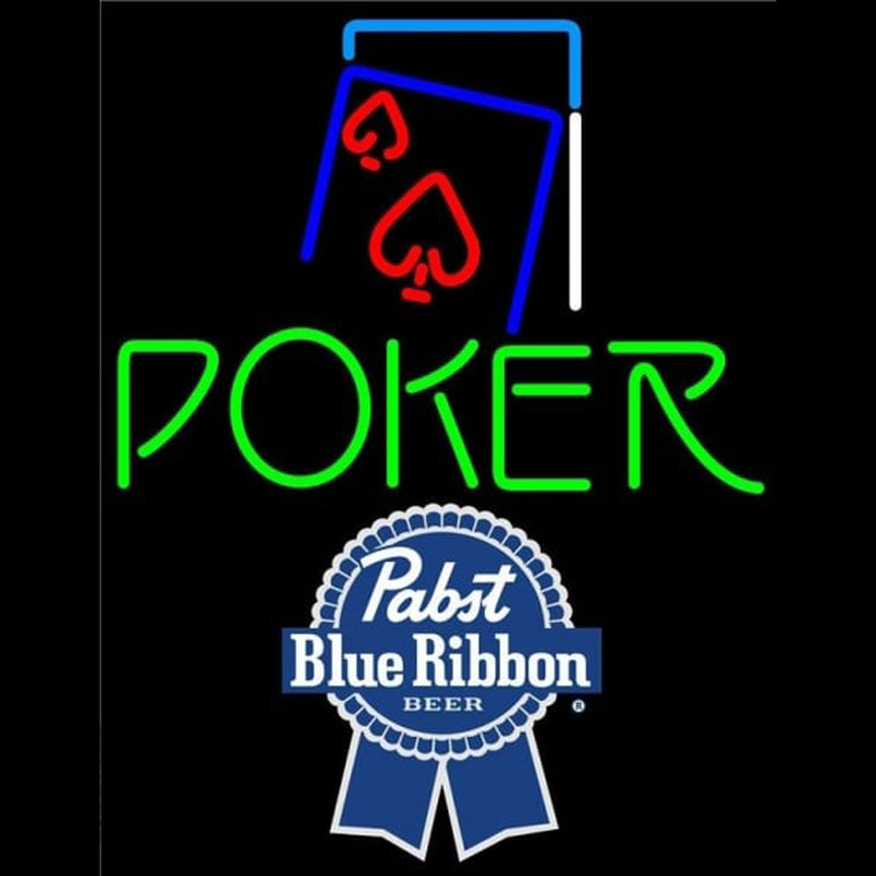 Custom Pabst Blue Ribbon Green Poker Red Heart Beer Sign Neon Sign USA