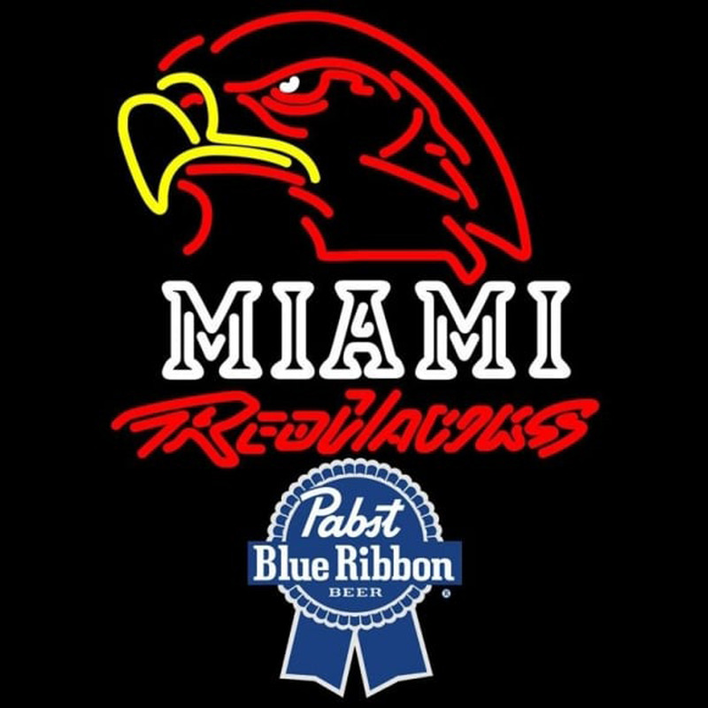 Custom Pabst Blue Ribbon Miami University Redhawks Beer Sign Neon Sign USA