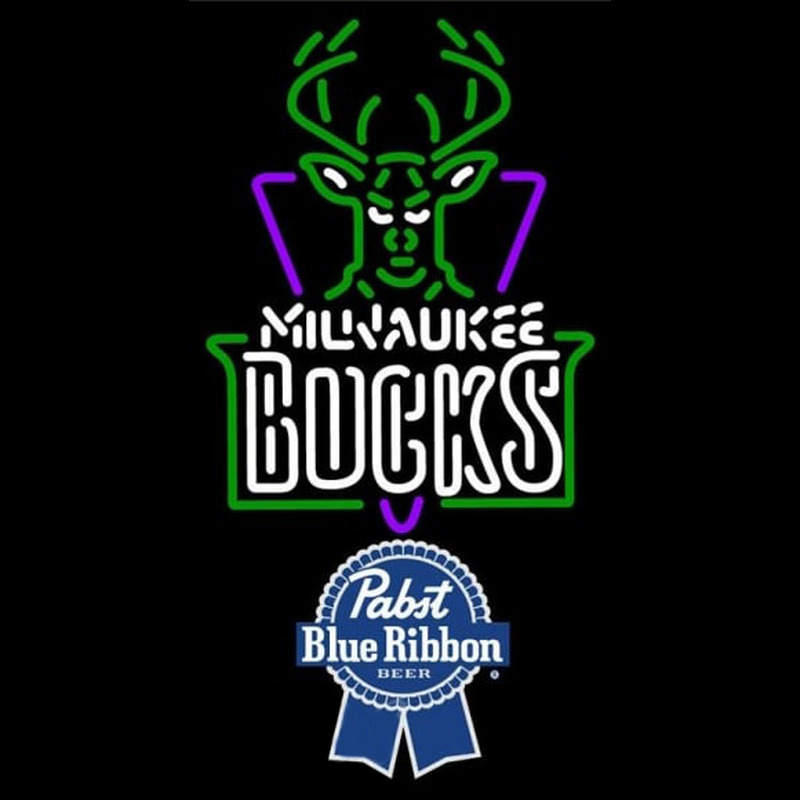 Custom Pabst Blue Ribbon Milwaukee Bucks NBA Beer Sign Neon Sign USA