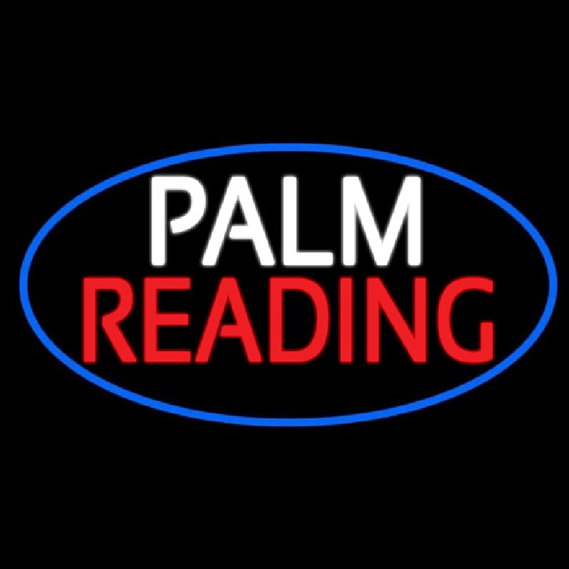 Custom Palm Reading Blue Border Neon Sign USA