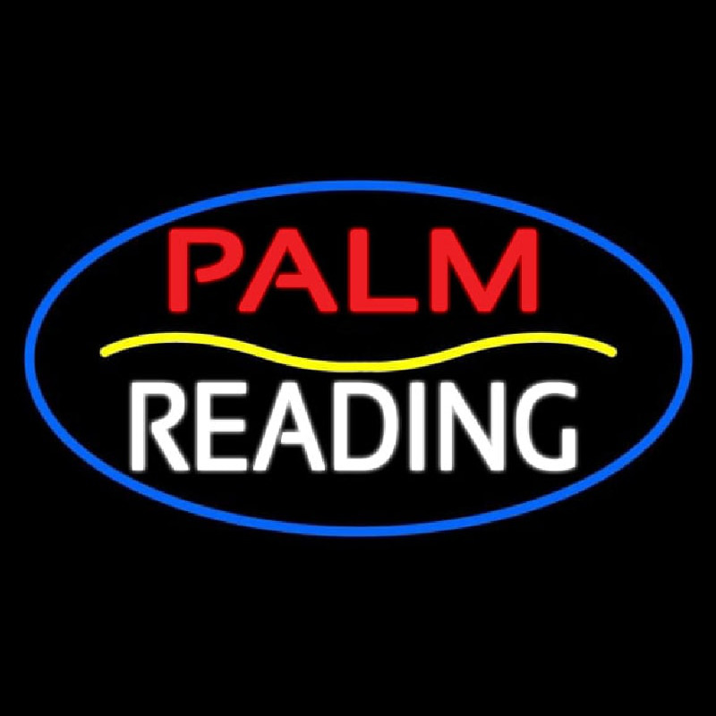 Custom Palm Reading Yellow Line Neon Sign USA