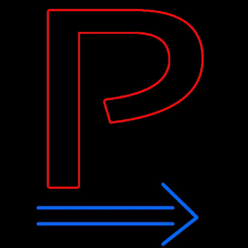 Custom Parking P With Arrow Neon Sign USA