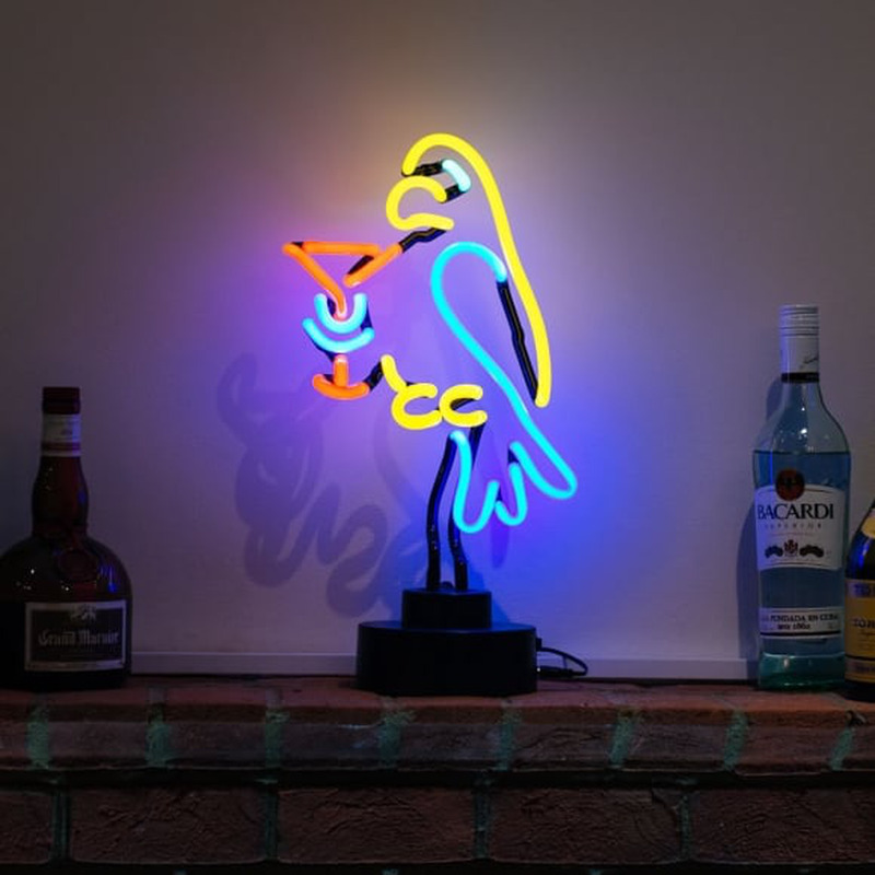 Custom Parrot Cocktail Desktop Neon Sign