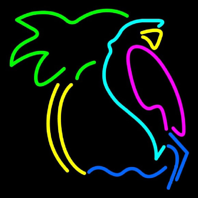 Custom Parrot With Palm Tree Neon Sign USA