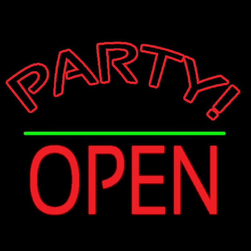 Custom Party Green Line Open Block Neon Sign USA