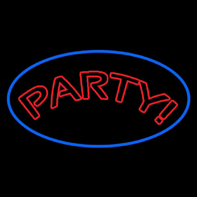 Custom Party Oval Blue Neon Sign USA